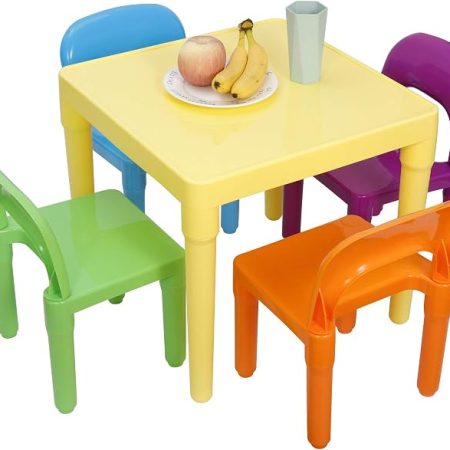 Kids Plastic Table and 4 Chairs Set