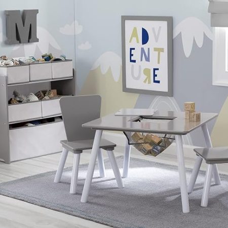 Kids Play Table and Chair Set, 4-Piece Activity Furniture Set